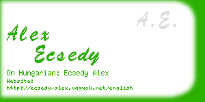 alex ecsedy business card